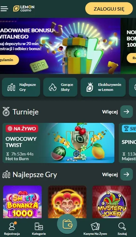 wersja mobilna Casino Lemon